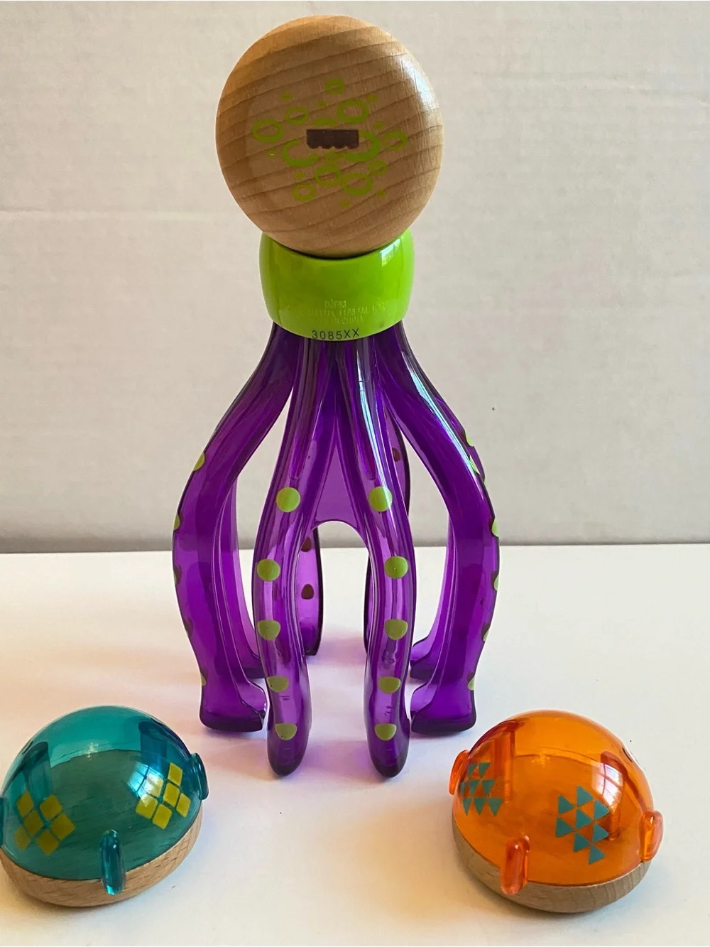 Rare Fisher-Price Wooden Toys Sea Party Octopus Fine Motor Toy Complete 18M+